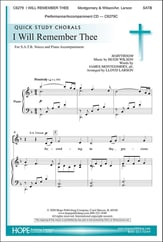 I Will Remember Thee SATB choral sheet music cover